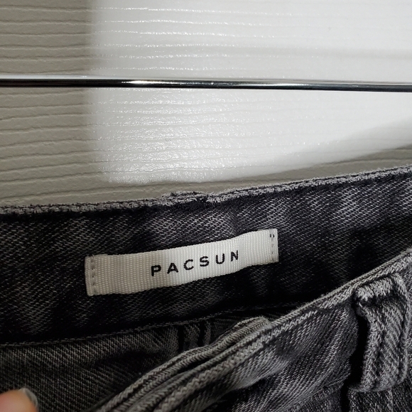 Pacsun Washed Black High Rise Distressed Ripped 90s Boyfriend Jeans - Picture 9 of 11
